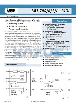 IMP706C/D datasheet - LOW-POWER lP SUPERVISOR CIRCUITS