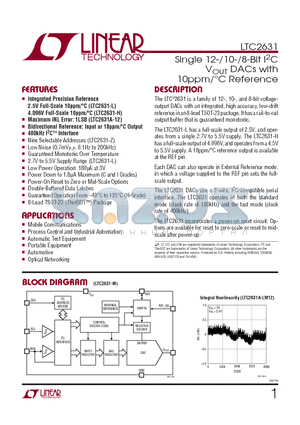 LTC2631ACTS8-LZ10 datasheet - Single 12-/10-/8-Bit I2C VOUT DACs with 10ppm/`C Reference