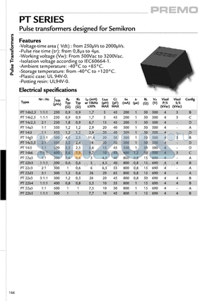 PT14B2 datasheet - Pulse transformers designed for Semikron