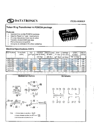 PT21126 datasheet - Token Ring Transformer in PCMCIA package