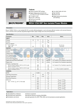 MX5A-12SA datasheet - MX5A-12SA SMT Non-Isolated Power Module