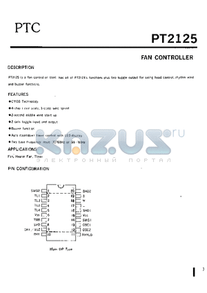 PT2125-C4N-NNN2-P datasheet - FAN CONTROLLER