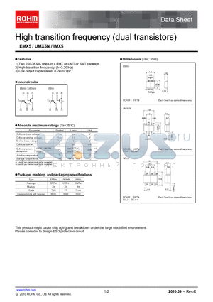 IMX5 datasheet - High transition frequency (dual transistors)
