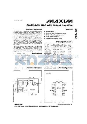 MX7224TD datasheet - CMOS 8-Bit DAC with Output Amplifier