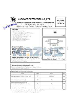 P4SSMJ130APT datasheet - GLASS PASSIVATED JUNCTION TRANSIENT VOLTAGE SUPPRESSOR