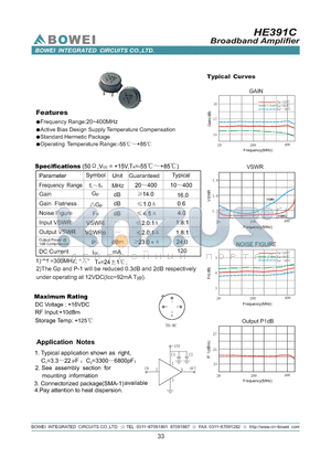 HE391C datasheet - Broadband Amplifier