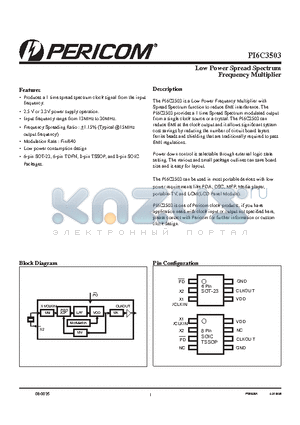 PI6C3503ZCE datasheet - Low Power Spread Spectrum Frequency Multiplier