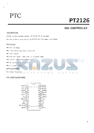 PT2126-C4A-NNN2-F datasheet - FAN CONTROLLER