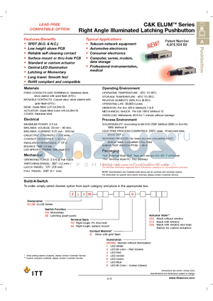 ELUMEESAQ2C22 datasheet - Right Angle Illuminated Latching Pushbutton