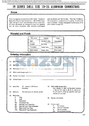 JR13PA-10P datasheet - SHELL SIZE 13-25 ALUMINUM CONNECTORS