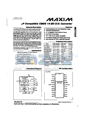 MX7538AD datasheet - lP Compatible CMOS 14-Bit D/A Converter