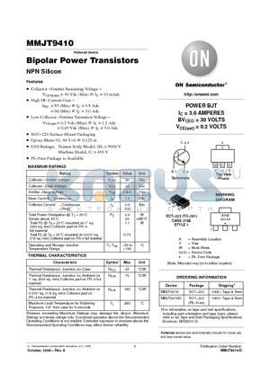 MMJT9410 datasheet - Bipolar Power Transistors NPN Silicon