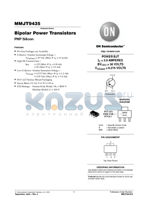 MMJT9435T3 datasheet - Bipolar Power Transistors PNP Silicon