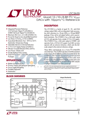 LTC2635-LMO8 datasheet - Quad 12-/10-/8-Bit I2C VOUT DACs with 10ppm/`C Reference
