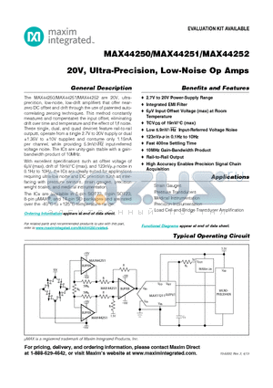 MAX44250_13 datasheet - 20V, Ultra-Precision, Low-Noise Op Amps