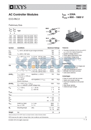 MMO230-18IO7 datasheet - AC Controller Modules