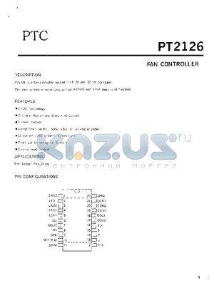 PT2126-C8N-NNN1-P datasheet - FAN CONTROLLER