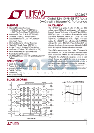 LTC2637-LZ12 datasheet - Octal 12-/10-/8-Bit I2C VOUT DACs with 10ppm/`C Reference