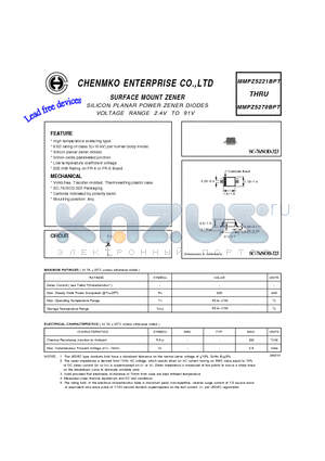 MMPZ5222BPT datasheet - SILICON PLANAR POWER ZENER DIODES