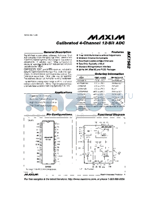 MX7582BD datasheet - Calibrated 4-Channel 12-Bit ADC