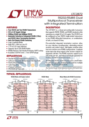 LTC2803 datasheet - Multiprotocol Transceiver