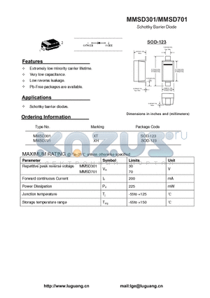 MMSD301 datasheet - Schottky Barrier Diode