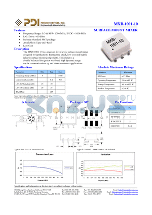 MXB-1001-10 datasheet - SURFACE MOUNT MIXER