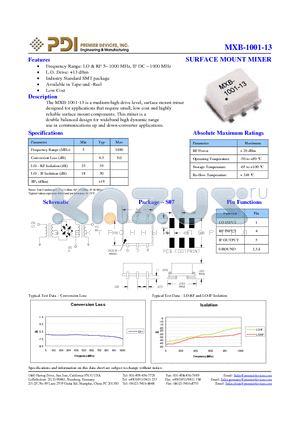 MXB-1001-13 datasheet - SURFACE MOUNT MIXER