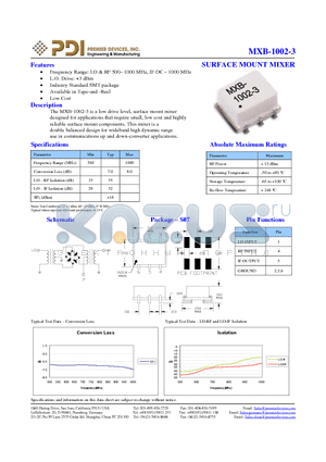 MXB-1002-3 datasheet - SURFACE MOUNT MIXER