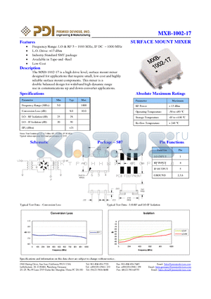 MXB-1002-17 datasheet - SURFACE MOUNT MIXER