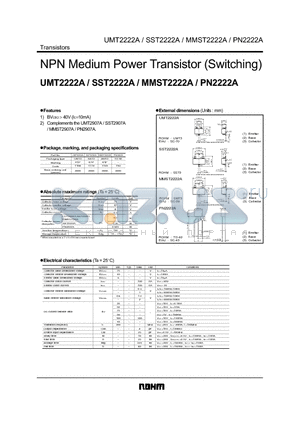 MMST2222A datasheet - NPN Medium Power Transistor (Switching)