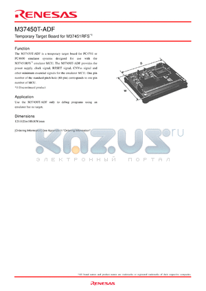 M38K29T-ADF datasheet - Temporary Target Board