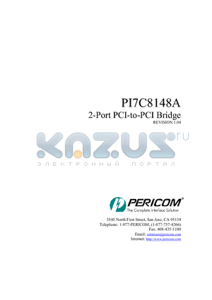 PI7C8148A datasheet - 2-PORT PCI-TO-PCI BRIDGE ADVANCE INFORMATION
