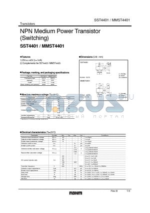 MMST4401 datasheet - NPN Medium Power Transistor (Switching)