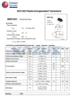 MMST5551 datasheet - Plastic-Encapsulated Transistors
