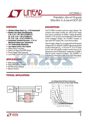 LTC2903C datasheet - Precision Quad Supply Monitor in 6-Lead SOT-23