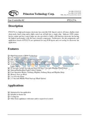 PT2127A-B93D datasheet - Fan Controller IC