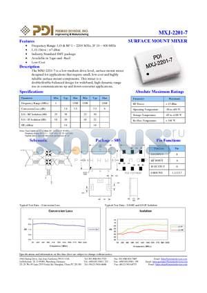 MXJ-2201-7 datasheet - SURFACE MOUNT MIXER