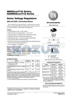 MMSZ11T1G datasheet - Zener Voltage Regulators