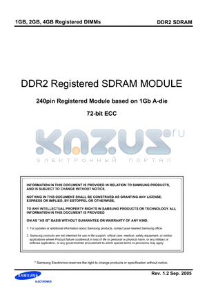 M393T2863AZA-CE6 datasheet - DDR2 Registered SDRAM MODULE