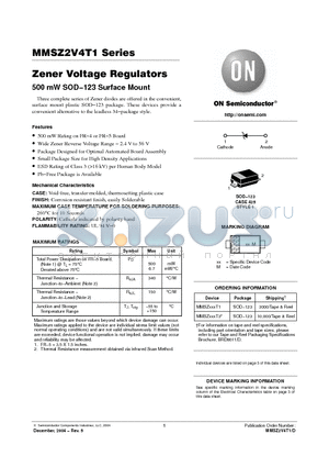 MMSZ24T1 datasheet - Zener Voltage Regulators