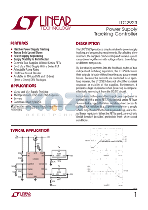 LTC2923 datasheet - Power Supply Tracking Controller