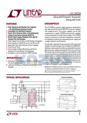 LTC2924 datasheet - Quad Power Supply Sequencer