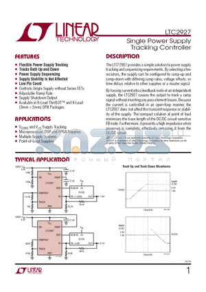 LTC2927ITS8-PBF datasheet - Single Power Supply Tracking Controller