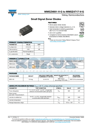 MMSZ4685-V-G datasheet - Small Signal Zener Diodes