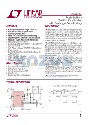 LTC2953IDD-2-PBF datasheet - Push Button On/Off Controller with Voltage Monitoring