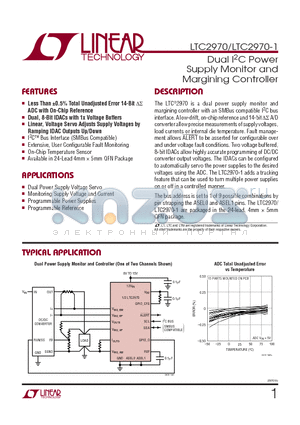 LTC2970IUFD-1-PBF datasheet - Dual I2C Power Supply Monitor and Margining Controller