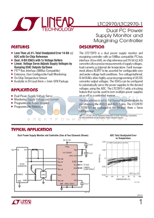 LTC2970IUFD-PBF datasheet - Dual I2C Power Supply Monitor and Margining Controller