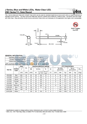 JRC2381 datasheet - T-1, 3 mm Round