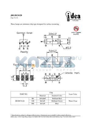 JRGBC0128 datasheet - miniature chip type designed for surface mounting